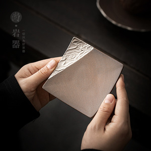 Retro Ceramic Coaster Irregular Shape <b>Silver</b> Painted Auspicious Cloud <b>Tea</b> Saucer For Kung Fu <b>Tea</b> <b>Set</b> Heat Insulation Pad - Product Image 4