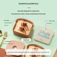 Boîte de rangement alimentaire en plastique micro-ondable au design élégant pour sandwichs, toasts, repas quotidiens, conservation des aliments frais