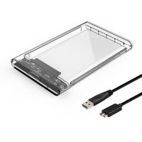 Caja Adaptadora para Disco Duro de 2.5 Pulgadas USB 3.0, Carcasa Transparente para SSD SATA con Interfaz Externa de Plástico