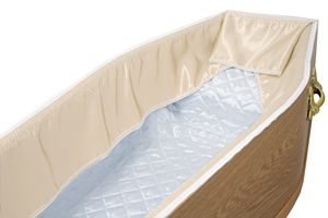 9 Inches Blue Satin Coffin Frill <strong>UK</strong> Market Interior Lining Decoration Taffeta Satin Fabric Funeral Casket Side Panels/Walls - Product Image 5