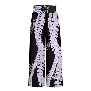 Quần nữ cao cấp size lớn thiết kế Hawaii Puakenikeni 2025, chất liệu cao cấp, cạp cao, ống rộng - Product Image 2