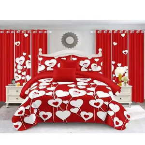 Custom Wholesale Egyptian Cotton Bedding Sets Luxury Bed Sheets Bamboo with Curtains