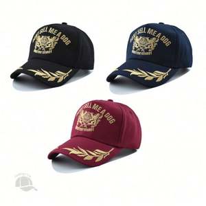 Gorra de Béisbol Unisex de 6 Paneles, Estilo Coreano, con Logotipo Bordado en 3D Dorado, Hebilla Metálica, para Viajes Casuales al Aire Libre, Protección Solar - Product Image 1