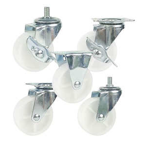 Kleine weiße 1/1,5/2/2,5/3/4 Zoll zum Tragen von Geräten PP Kunststoff drehbare feste Schiebetür-Lenkräder - Product Image 1