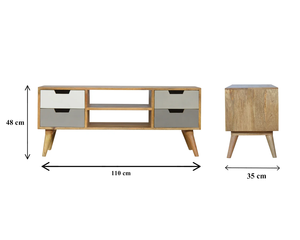 Ensemble moderne de meuble TV et table basse de qualité supérieure avec rangement intégré pour salon - Product Image 2