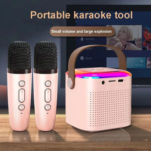 Mini haut-parleur portatif de machine de karaoké de dent bleue de Rgb avec le lecteur sans fil de Subwoofer de studio de microphones - Product Image 3