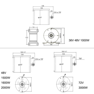 Scooter électrique BLDC 36V/48V/60V/72V <span class=keywords><strong>2000W</strong></span> moteur sans balais pour vélo électrique, 2 roues d'équilibre, trottinettes, vélo DIY - Product Image 4