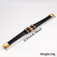Bracelet en cuir tressé léger plaqué or avec boucle magnétique, personnalisable, en acier inoxydable, vente chaude