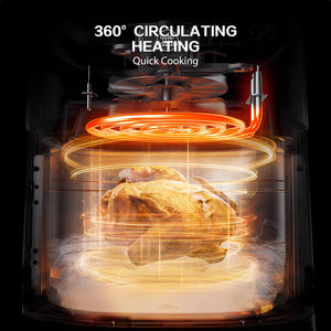 Friteuse à air électrique moderne en acier inoxydable antiadhésif de 6 litres, 14 préréglages, écran LCD numérique visible, double chauffage carré, cuisson - Product Image 5