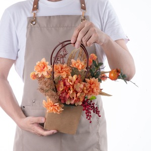 Bouquet de fleurs artificielles CallaFloral, hortensia orange rouge, décoration de mariage et de maison CF01471 - Product Image 2