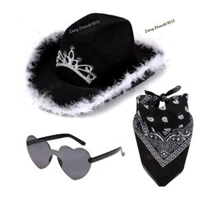 Polyester OEM Western Cowboy Hat Sets with <b>Silk</b> Screen Printing for Corporate Giveaways - Product Image 2