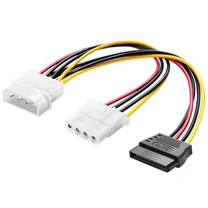Câble d'alimentation pour disque dur, 4 broches <span class=keywords><strong>Molex</strong></span> IDE mâle <span class=keywords><strong>vers</strong></span> 15 broches <span class=keywords><strong>SATA</strong></span> femelle 4 broches <span class=keywords><strong>Molex</strong></span> IDE femelle Y Splitter - Product Image 3