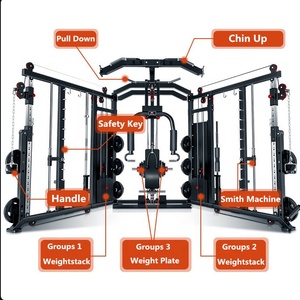 Rack à poulies multifonctionnel commercial, équipement d'entraînement à poids libre, grand rack à squats, cage volante, multigym, machine Smith, salle de sport - Product Image 1