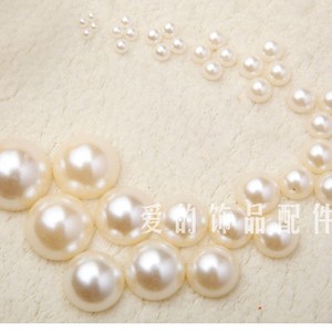 Flat Bottomed Semi Circular Abs Imitation Pearl 10mm Off White Pure White Plastic Resin Loose Beads For Clothing <b>Accessories</b> - Product Image 1