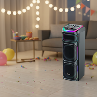 Sistema de Karaoke Profesional BA-H2202 con Dos Micrófonos, Alta Potencia, RGB Estéreo, Certificación CE y RoHS, Personalizable de Fábrica, Entrega Rápida en 7 Días, Venta al Por Mayor