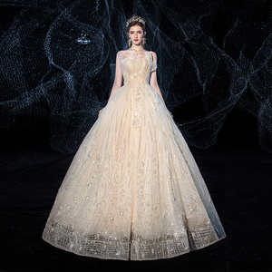 Nuovo Abito da Sposa di Lusso 2020, Stile Principessa, Senza Spalline, con Paillettes, Taglia Personalizzabile - Product Image 1