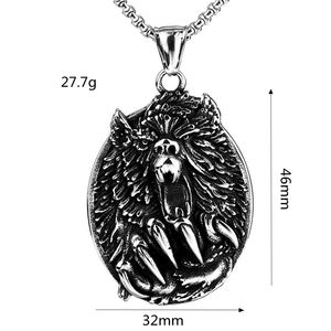 Collar con Colgante de Lobo de Acero Inoxidable Estilo Nórdico Retro, Amuleto Animal Unisex, Joyería de Regalo - Product Image 5