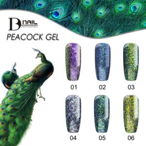 Vernis à ongles BD Peacock Gel 6 nuances de paon exclusives, différents effets sur les bases claires et foncées, à porter <span class=keywords><strong>seul</strong></span> ou en superposition - Product Image 1