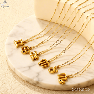 Gioielli alla Moda, Collana con Ciondolo in Acciaio Inossidabile Placcato Oro 18K PVD, Collane con 12 <span class=keywords><strong>Segni</strong></span> <span class=keywords><strong>Zodiacali</strong></span> per Donne - Product Image 3