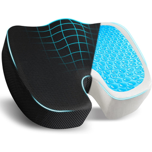 High-Density Cooling Gel Seat Cushion U-Shape Car Office Chair 3D Mesh <b>Cover</b> Orthopedic Coccyx Lumbar Pillow Memory Foam - Product Image 3