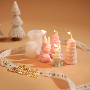 早起者圣诞老人3D硅胶模具手工DIY圣诞侏儒蜡烛制作模具芳香疗法蛋糕工具 - Product Image 4