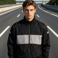 Blouson de moto rembourré brodé OEM pour le printemps, veste de course automobile Formule 1 F1 Ferrari avec fermeture éclair, broderie couleur personnalisée