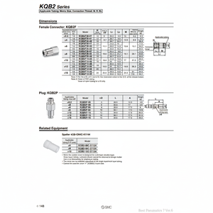 นิวเมติก SMC นิวเมติกส์อุปกรณ์โลหะแบบสัมผัสเดียว KQB2F04-01ชิ้นส่วนนิวเมติก - Product Image 1