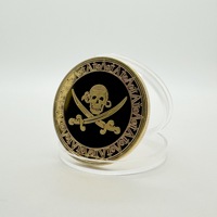 Pièce de monnaie en or personnalisée avec crâne de trésor pirate, chasse au trésor pour enfants, pièce de monnaie souvenir, accessoire de jeu, pièce de monnaie commémorative en métal, cadeau de récompense
