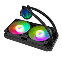 Refroidisseur de processeur liquide RGB 120 mm, système de refroidissement par eau AIO, ventilateurs à roulement fluide PWM, radiateur en aluminium, base en cuivre, Intel/ 30dBA silencieux