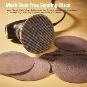 Sıcak satış 80 Grit Mesh aşındırıcı tozsuz zımpara diskleri 5 inç Abranet anti-blokaj Net örgü zımpara diskleri fabrika fiyat
