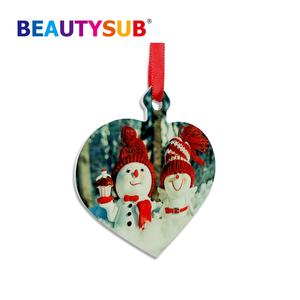 BEAUTYSUB 1.15mm HD Sublimation Aluminium Ornement <span class=keywords><strong>Arbre</strong></span> De Noël Brillant Blanc Ornements Aluminium Imprimable - Product Image 3