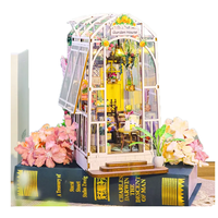 Livre Nook 3d Puzzle en bois serre-livres bricolage Miniature jardin maison Booknook étagère insérer jardin livre Nook Kit Mini maison de poupée jouet
