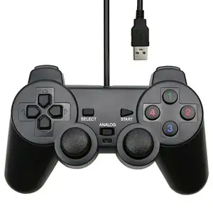 库存有线电脑游戏控制器游戏手柄单振动操纵杆USB电缆连接遥控器笔记本电脑