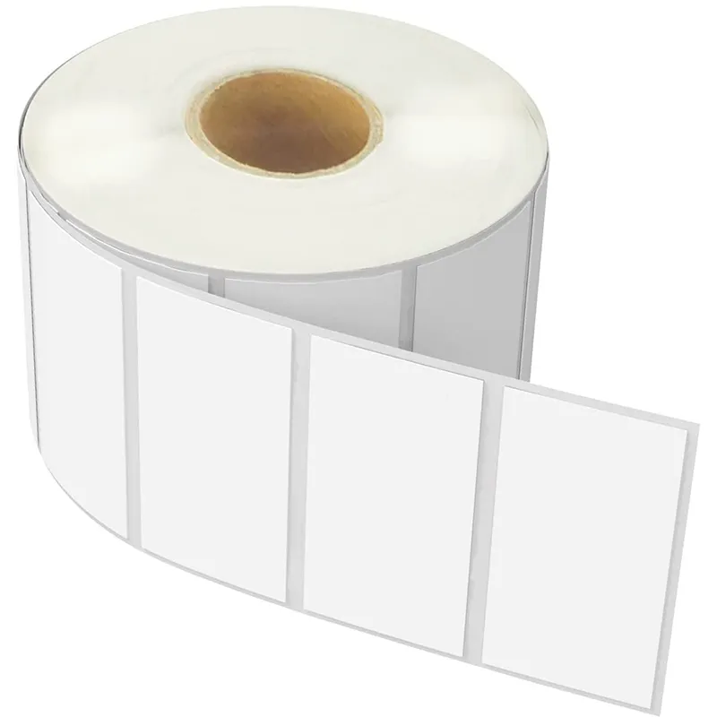 High Quality Self-adhesive Thermal Paper Printer Label Rolls Thermal Label Stickers White Background