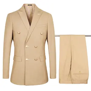 Costume à double boutonnage pour hommes 2 pièces Personnalisation de luxe Ensemble de costumes de mariage pour hommes de haute qualité Livraison directe Vestes de mode tissées