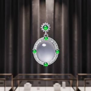 จี้หยกคุณภาพสูง Qingyabailu Feicui พร้อมสร้อยคอเงินแท้ 925 สไตล์เรโทรสำหรับผู้หญิง ดีไซน์คลาสสิก - Product Image 5