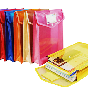Dossiers de classement <span class=keywords><strong>A4</strong></span> en plastique de couleur assortie BECOL, <span class=keywords><strong>enveloppe</strong></span> transparente, pochette extensible pour documents <span class=keywords><strong>avec</strong></span> fermeture à pression et poche - Product Image 5