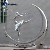 Sculpture de Danseuse en Acier Inoxydable Personnalisée, Statue d'Art Métallique Moderne pour Décoration Intérieure et Extérieure