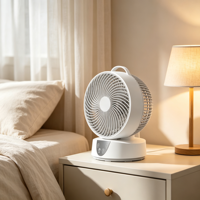 Ventilateur de refroidissement d'air intelligent d'intérieur avec système oscillant 3D, affichage LED du minuterie, modes de contrôle tactile et télécommande pour salon