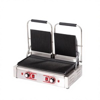 Gaufrier électrique professionnel 7 pouces en acier inoxydable avec surface antiadhésive, contrôle de la température et 4 emplacements rotatifs