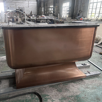 Comptoir de bar en métal courbé, finition bronze brossé antique, personnalisable, directement de l'usine, pour pub commercial, table de club de luxe