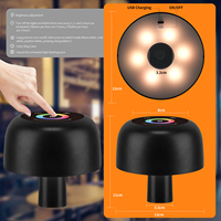 Coffrets cadeaux d'affaires : Lampe de table LED rechargeable à intensité variable avec bouchon de bouteille en PVC portable pour vin, idéale pour fêtes, restaurants, bars, cafés