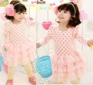 Wholesale Children Clothing Wear Cute Dot <b>Printed</b> Long Sleeve Cotton Dress for Kids Girls From China Manufacturer - Product Image 1