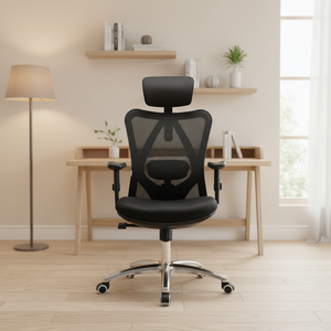 เก้าอี้สำนักงานผู้บริหารตามหลักสรีรศาสตร์ ปรับระดับความสูงได้ พนักพิงศีรษะหุ้มผ้า เก้าอี้ผู้บริหาร โครงอะลูมิเนียม ดีไซน์ทันสมัย สำหรับใช้ในบ้าน/สำนักงาน - Product Image 6