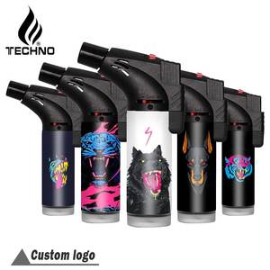 Nouveau briquet torche personnalisé rechargeable à gaz coupe-vent Encendedor De Antorcha Factory Jet Slant OEM de haute qualité - Product Image 1