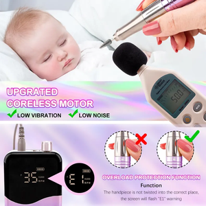 Fabricant de Ponceuse à Ongles 2025 Professionnelle 35000 Tr/Min Rechargeable 45W avec Grand Écran, le Choix des Prothésistes Ongulaires - Product Image 4