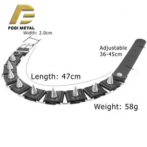 P012 फैशन डिजाइन एंटी-काटने वाले चमड़े के कुत्ते कॉलर - Product Image 2