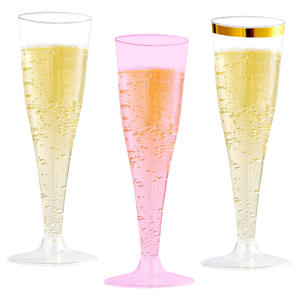 Verres à vin et à <span class=keywords><strong>champagne</strong></span> jetables en PS transparents écologiques fantaisie pour les fêtes - Product Image 2