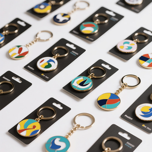 Keyring Gold Nickel Plated Charm Custom Souvenir Rotating Personalized Animal Cute Soft Hard Enamel Flower Keychain