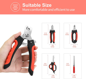 Coupe-ongles pour animaux de compagnie avec protection de sécurité pour éviter une coupe trop profonde, lames en acier inoxydable ultra-affûtées, poignées robustes antidérapantes - Product Image 4